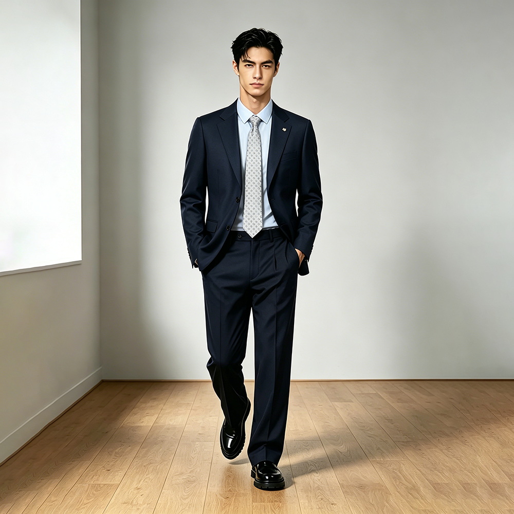 Costume formel bleu marine haut de gamme pour hommes