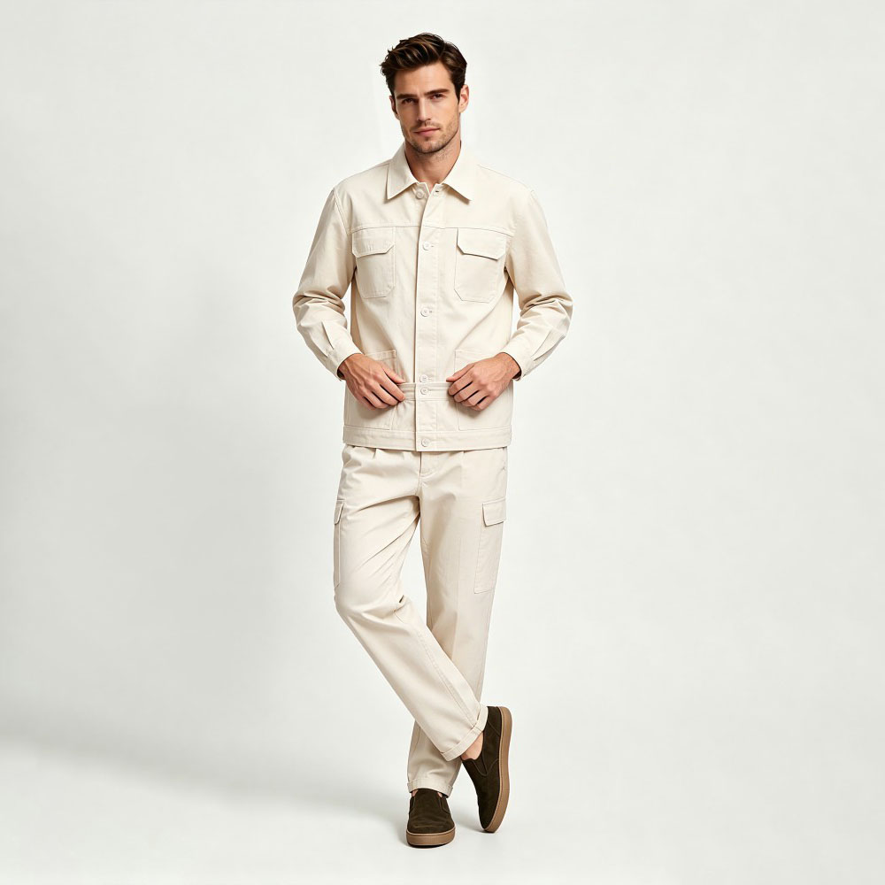 Conjunto de ropa de trabajo de soldadura protectora de lona